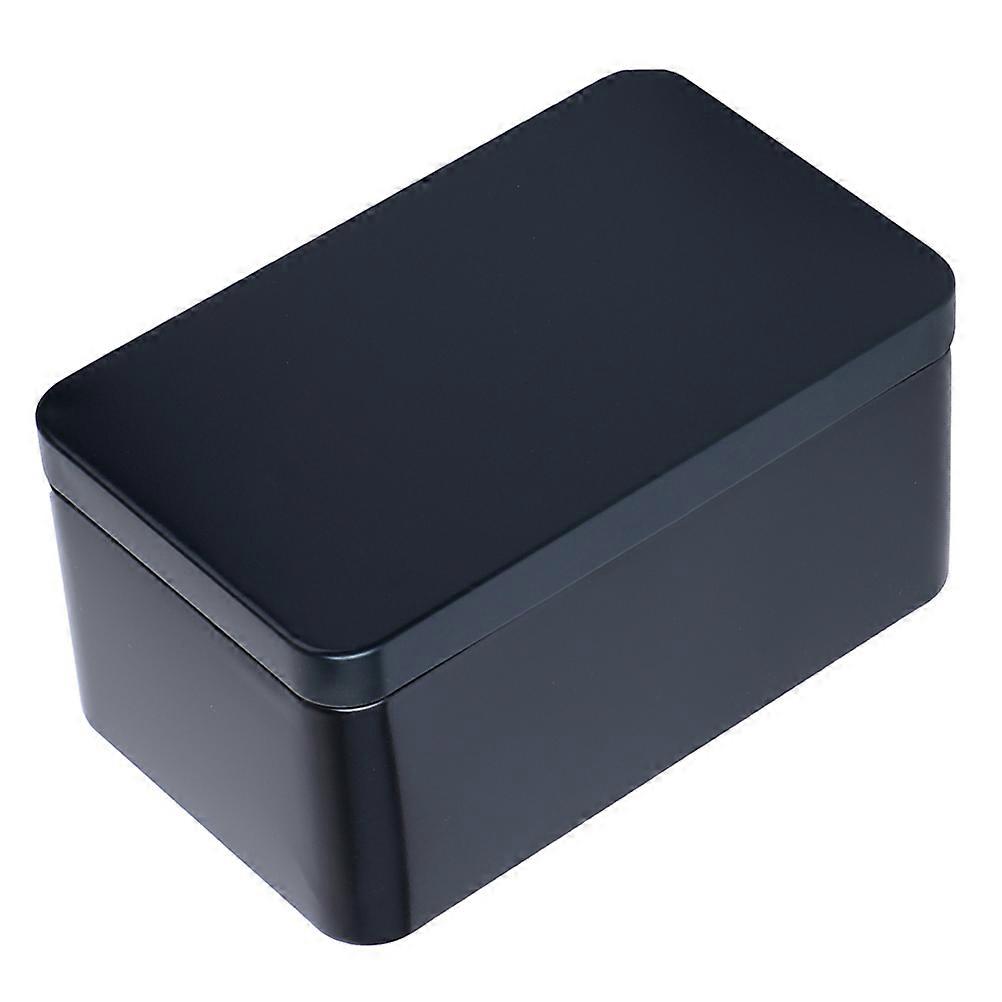 6Pcs Dark Blue Tinplate Storage Boxes for Tea Coffee Beans Snacks with Proper Size