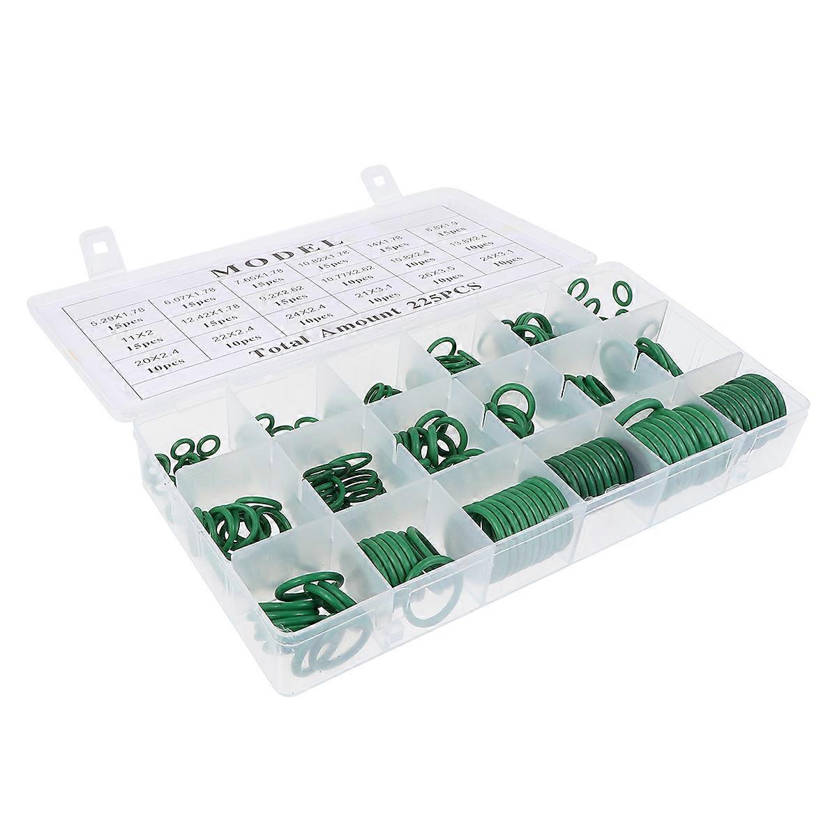 Gasket Assortment Kit for Machine with Rubber Sealing Gaskets in Transparent Box 225 Pcs