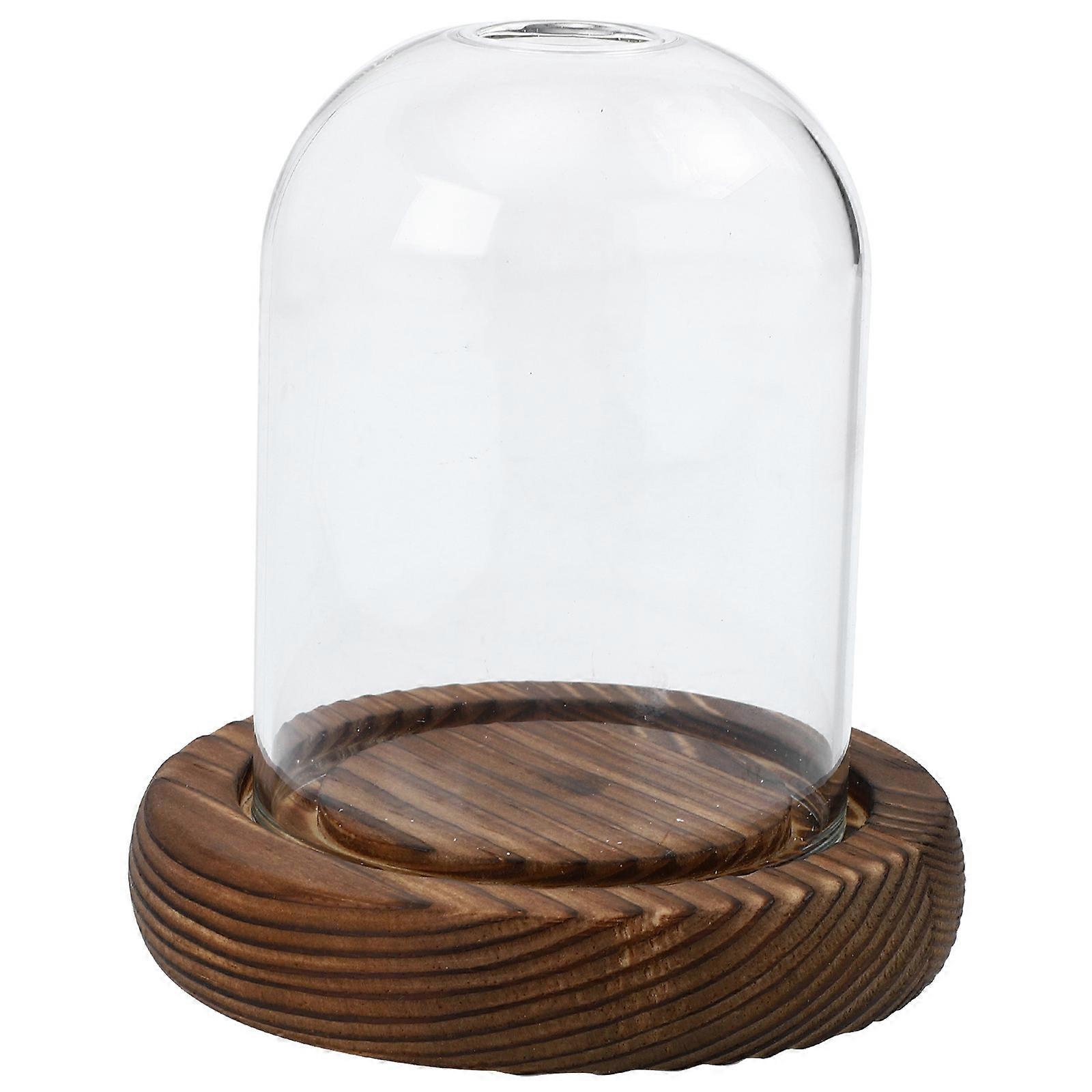 Cloche Glass Dome Candle Holder for Home Use Transparent Glass Material 1 Set