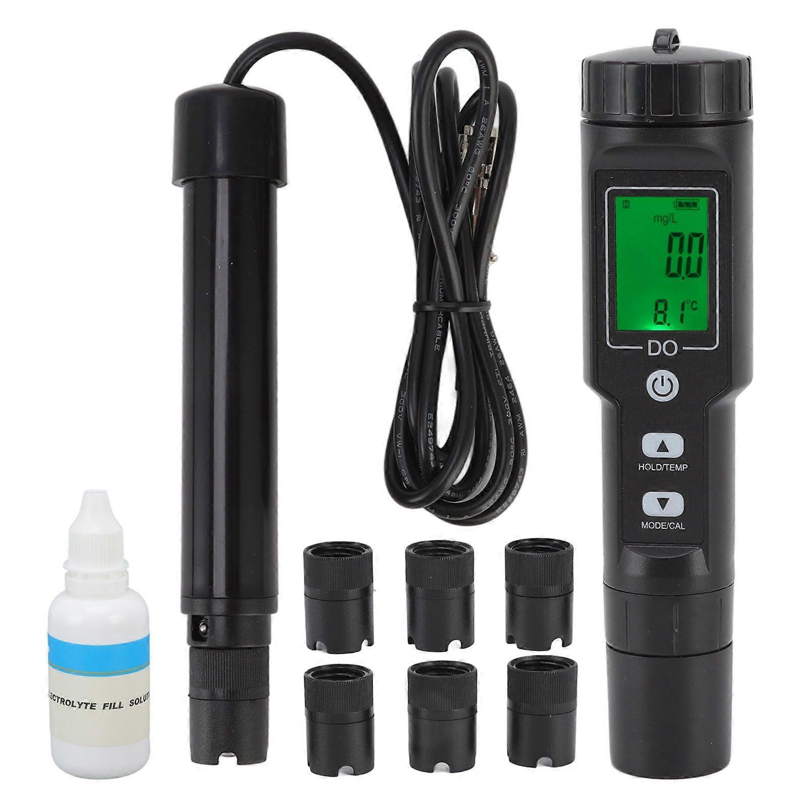 Dissolved Oxygen Meter Detachable Probe Digital Screen Display Dissolved Oxygen Sensor For Aquarium Experiment Research with Backlit