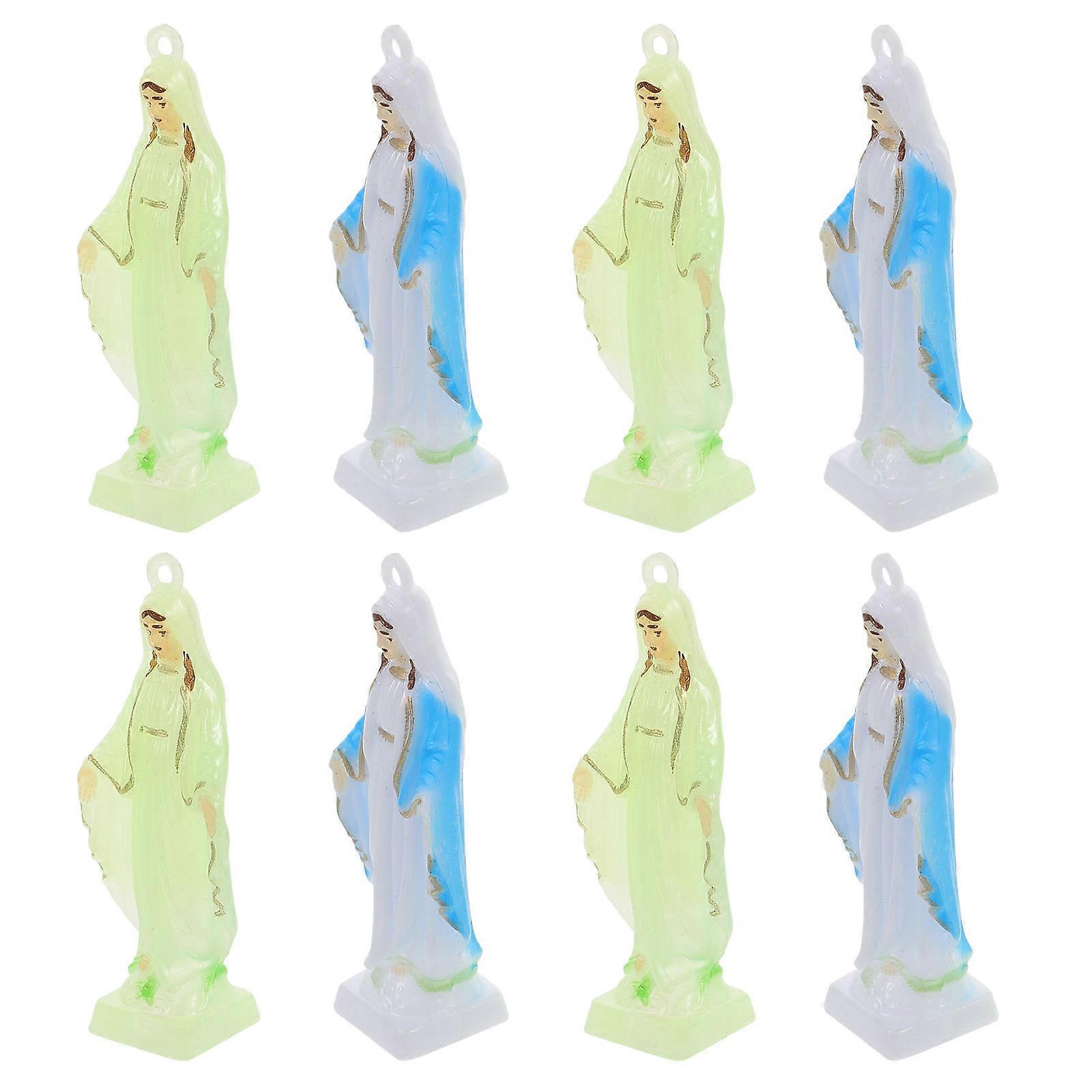 Sturdy Virgin Glow In The Dark Keychain Pendant For Religious Faith Everyday Use Keychains For Bags Handbags Assorted Color 8Pcs