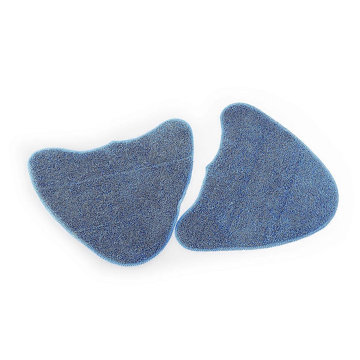 Replacement Microfiber Mop Pads 2Pcs For Steam Mops Hard Flooring Cleaning Blue Color Hook & Loop Design