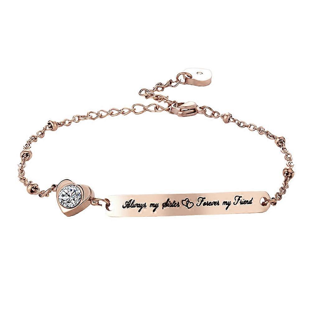 Lettering Pattern Chain Bracelet Designed For Women With Elegant Style In Golden Color 1Pc Gift