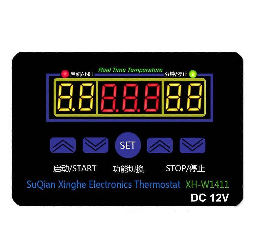 DC12V 10A LED Digital Temperature Controller Thermostat Switch with Sensor Probe for 19-99℃ Temperature Range