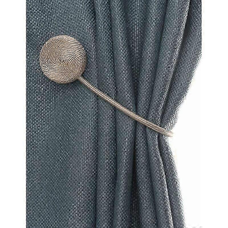 Magnetic Curtain Tieback with Decorative Macaron Loop - Elegant Beige Home Decor Accent for Drapes and Curtains