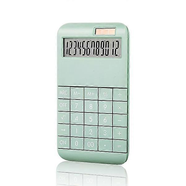 Green Desktop Calculator with Standard Functions, 12 Digits Large LCD