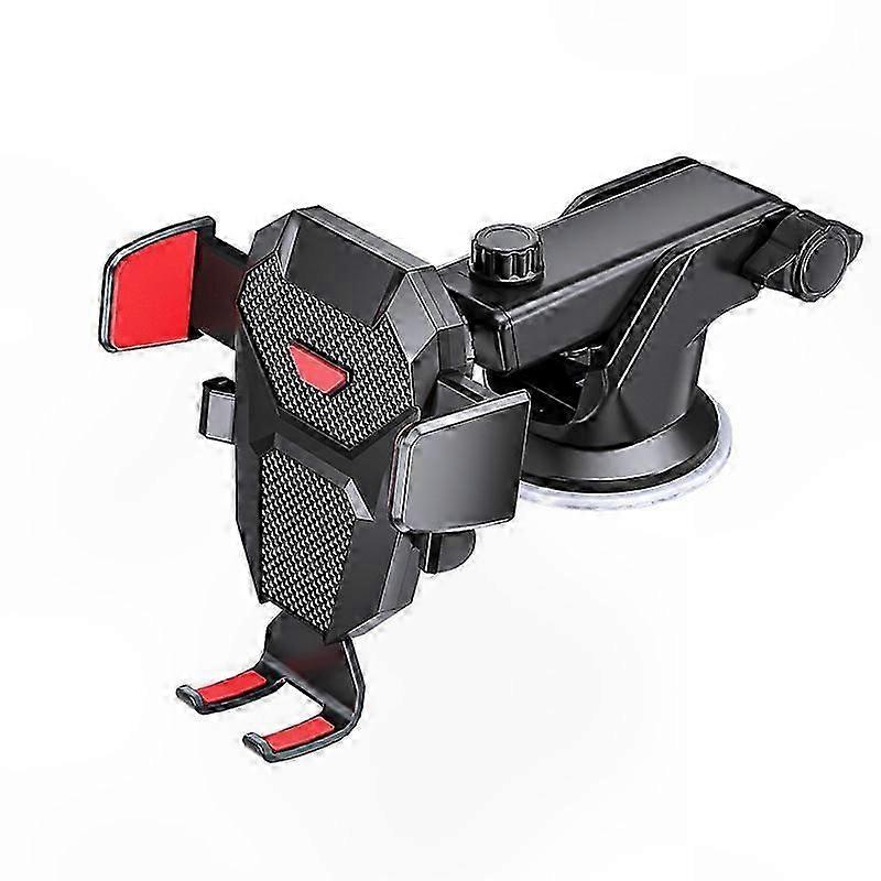 Universelle Autotelefonhalterung - Verstellbarer Armaturenbrett- und Windschutzscheibenhalter für Fahrzeuge (rot/schwarz)