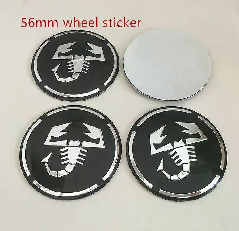 4 יחידות 56 מ"מ 60 מ"מ Abarth רכב גלגל מרכז רכזת כובע תג סמל מדבקת סטיילינג מתאים לעקרב 500 1000TC 1100 עכביש עקרב