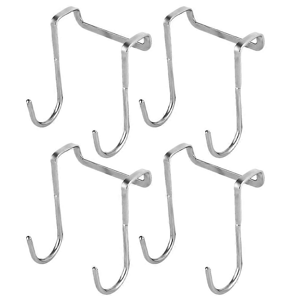 4Pcs Multi-Purpose Hooks For Easy Storage In Kitchen Bathroom And Office Made Of Silver Stainless Steel