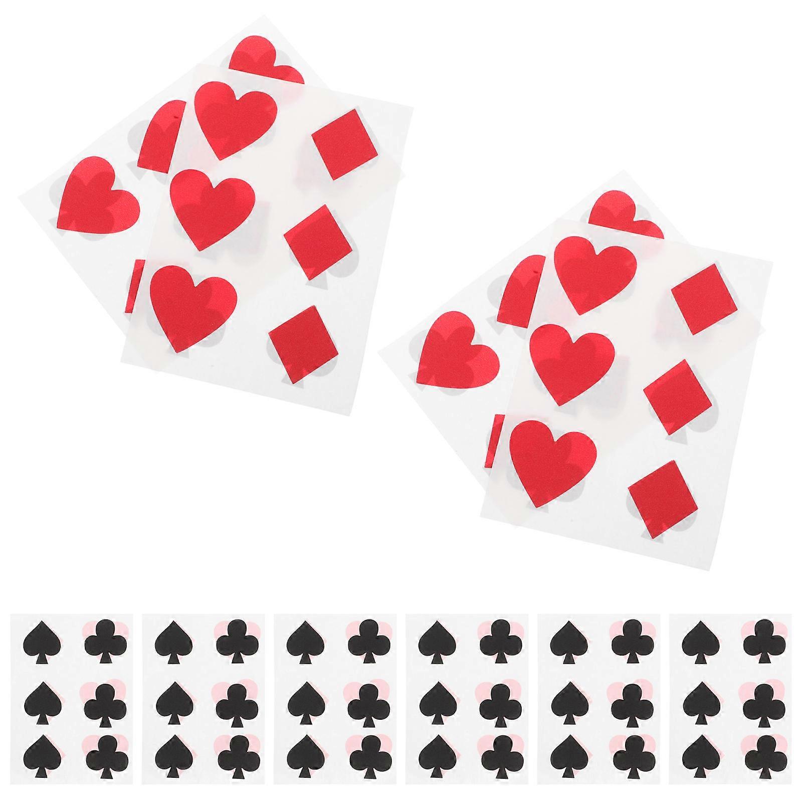 24pcs Adhesive Playing Card Stickers for Cups Party Theme Decorations for Birthdays, Weddings & Family Gatherings