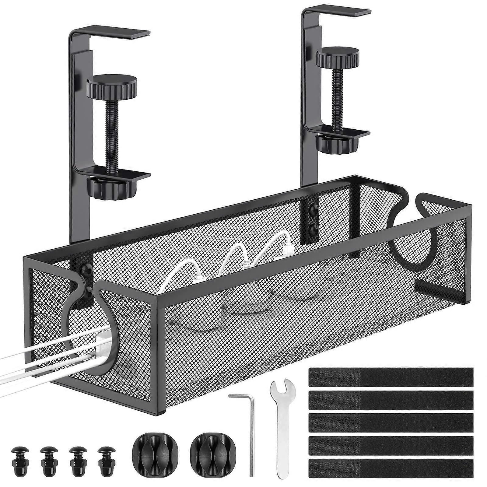 سلة إدارة الكابلات Underdesk للمكاتب ، المنزل ، أسود