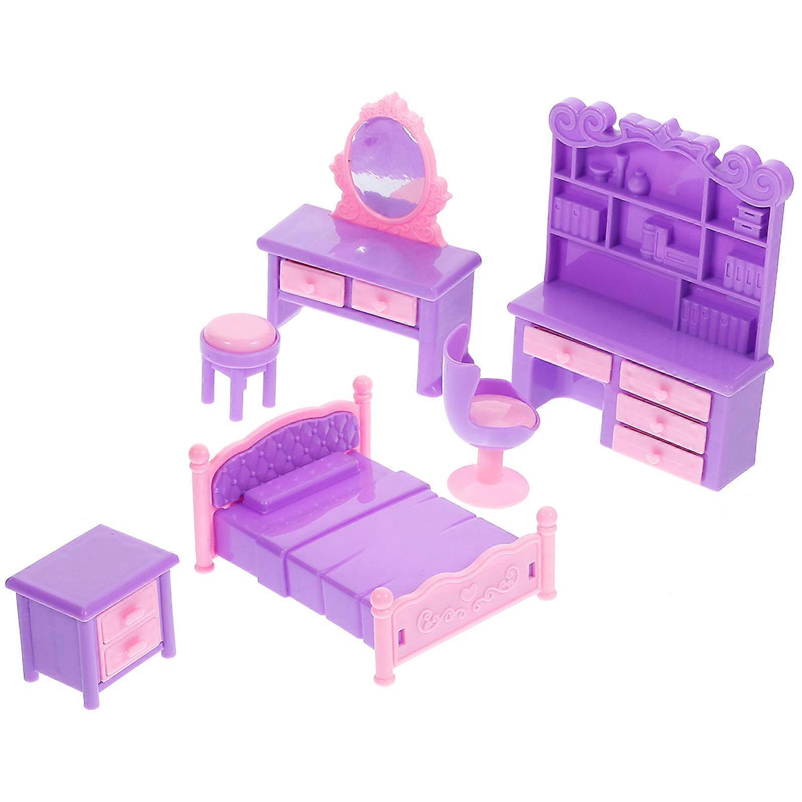1 Set Doll House Furniture Simulation Model Mini Bedroom Layout Props