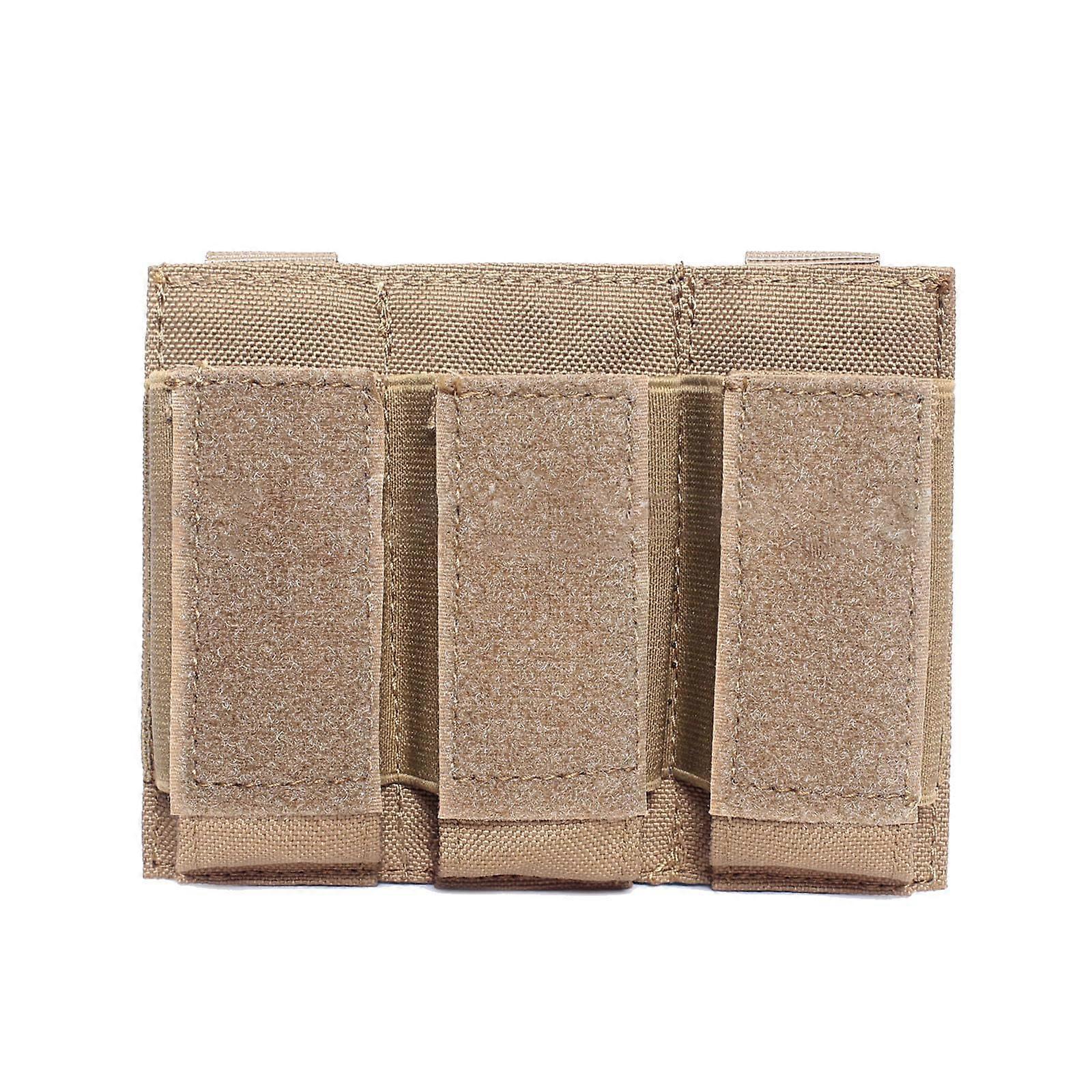 Hunting Vest Accessories Magazine Pouch Triple Stacker Open Triple Magazine Pouch Clip Khaki