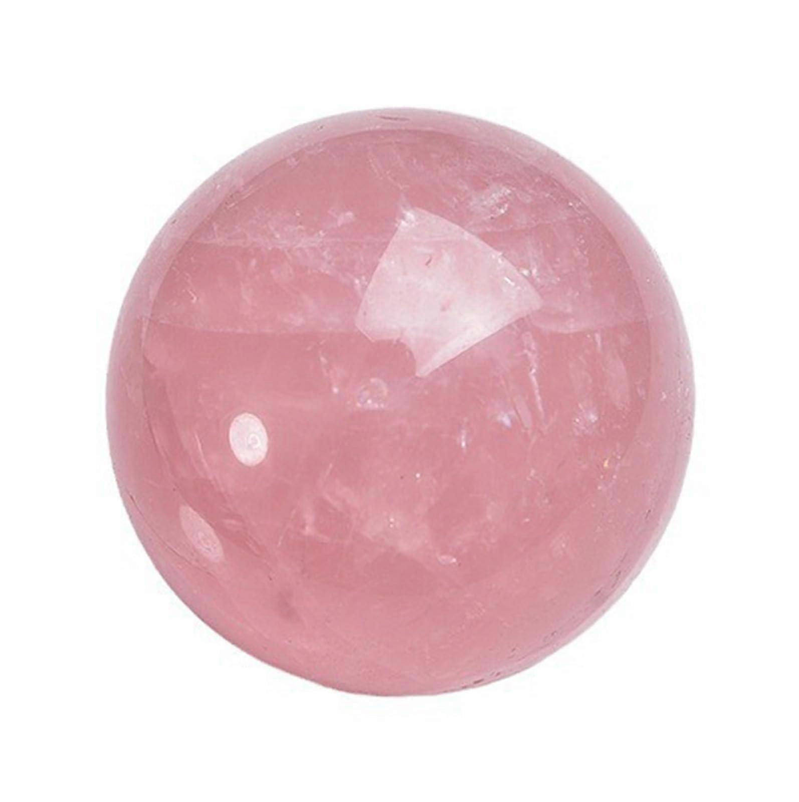 Natural Rose Quartz Crystal Ball, 10cm Polished Healing Sphere with Stand for Feng Shui and Home Decor for Women