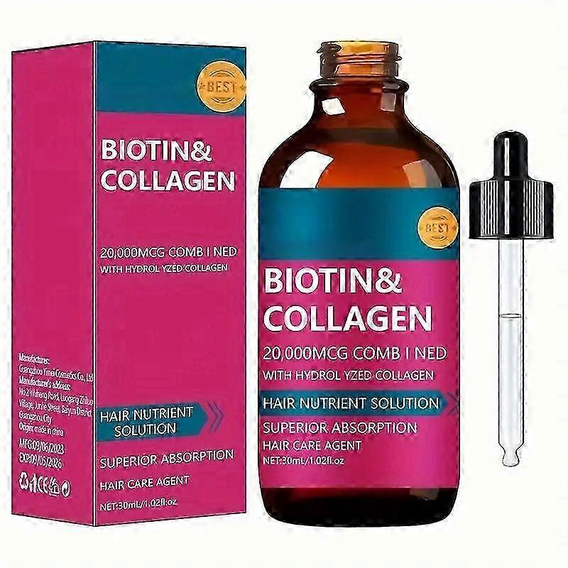 Biotin Hair Extract, Nutrient Liquid Collagen, Reduces Hair Fall, Promotes Growth Volumizing Formula, Strengthens and Nourishes Hair, Controls Frizz,