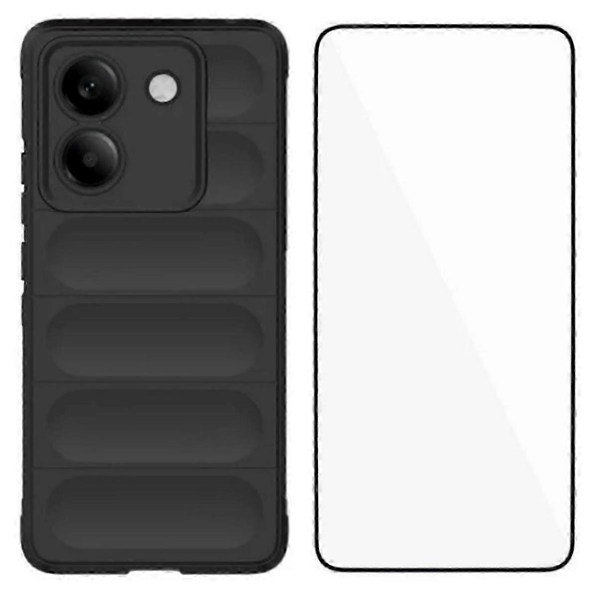WANLONFENG HD Series Anti-Slip TPU Case with Tempered Glass for Xiaomi Poco M7 Pro 5G