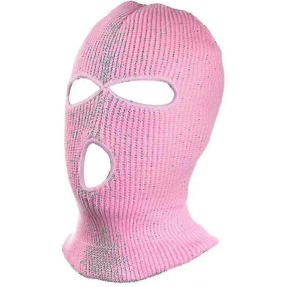 3-Hole Knit Ski Mask with Full Face Cover for Outdoor Sports - Warm & Soft Protection