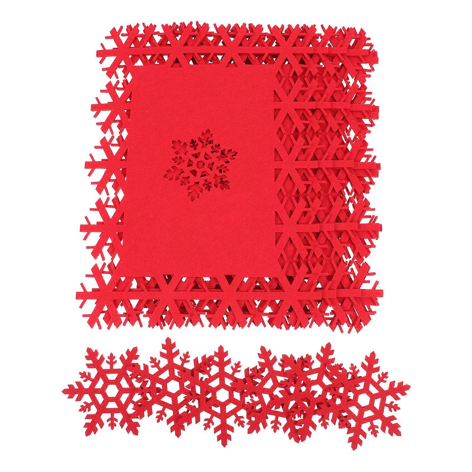 Christmas Table Placemats and Coasters for Party Hosts Made of Felt Material with Cleaning Function 12Pcs