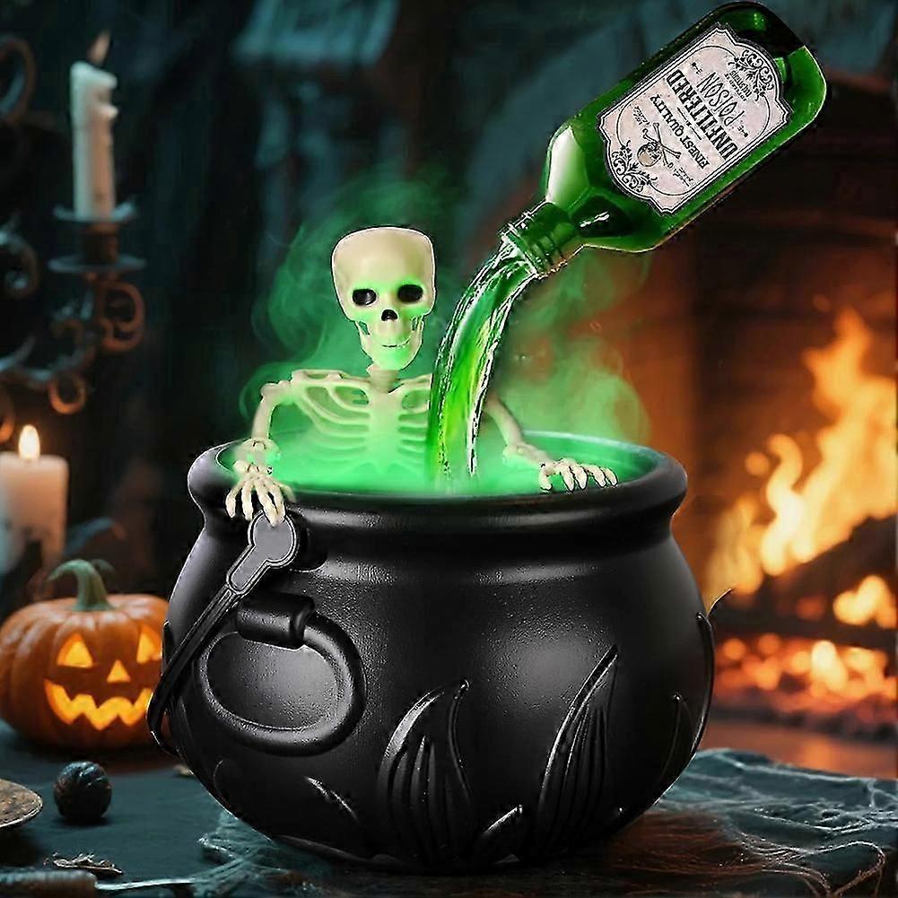 Magic Floating Potion Cauldron with LED Mist Maker Diffuser Hocus Pocus Bowl Halloween Decor for Spooky Home & Party