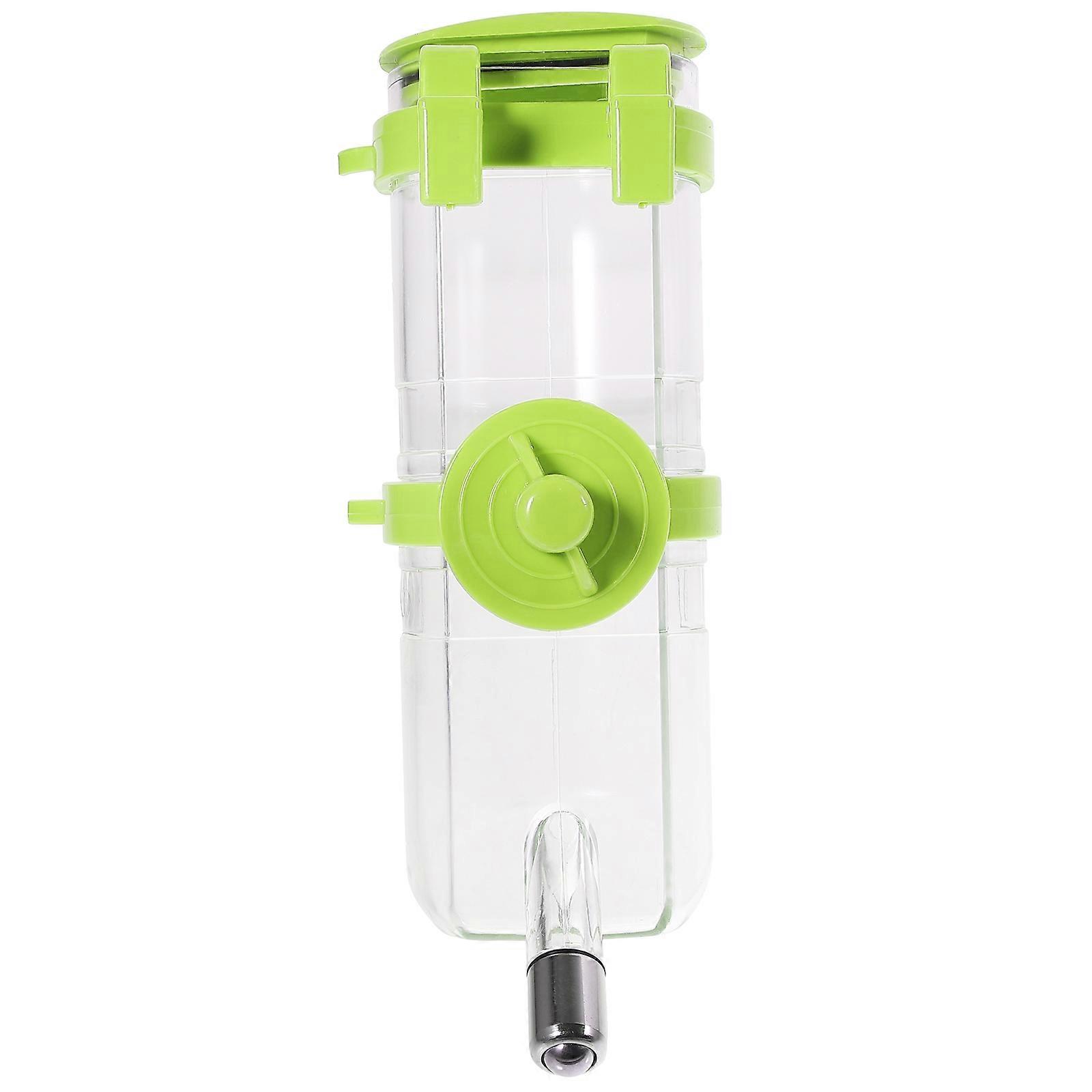 Green Resin Pet Water Bottle for Small Dogs Cats and Hamsters with Fixed Hook .5oz