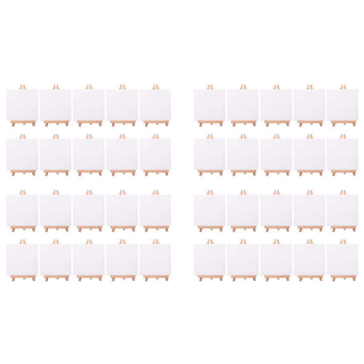 40 Set Artists Mini Canvas Set Painting Craft DIY Drawing Small Table Easel Gift