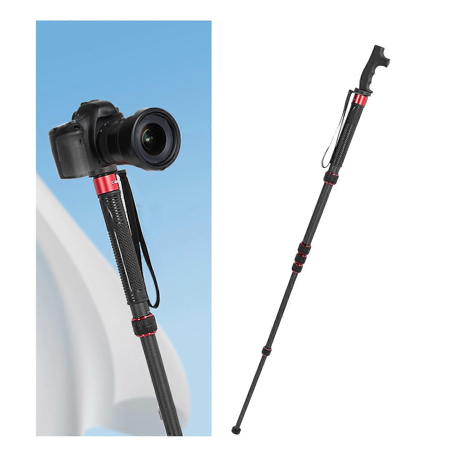 סיבי פחמן 6 חלקים מצלמה מונופוד 174 ס"מ עם מקל הליכה