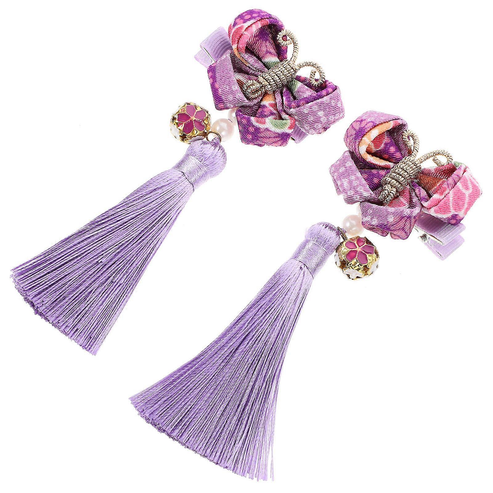 Blue New Year Hair Clip for Kids with Tassel Design Ideal for Parties and Festivals