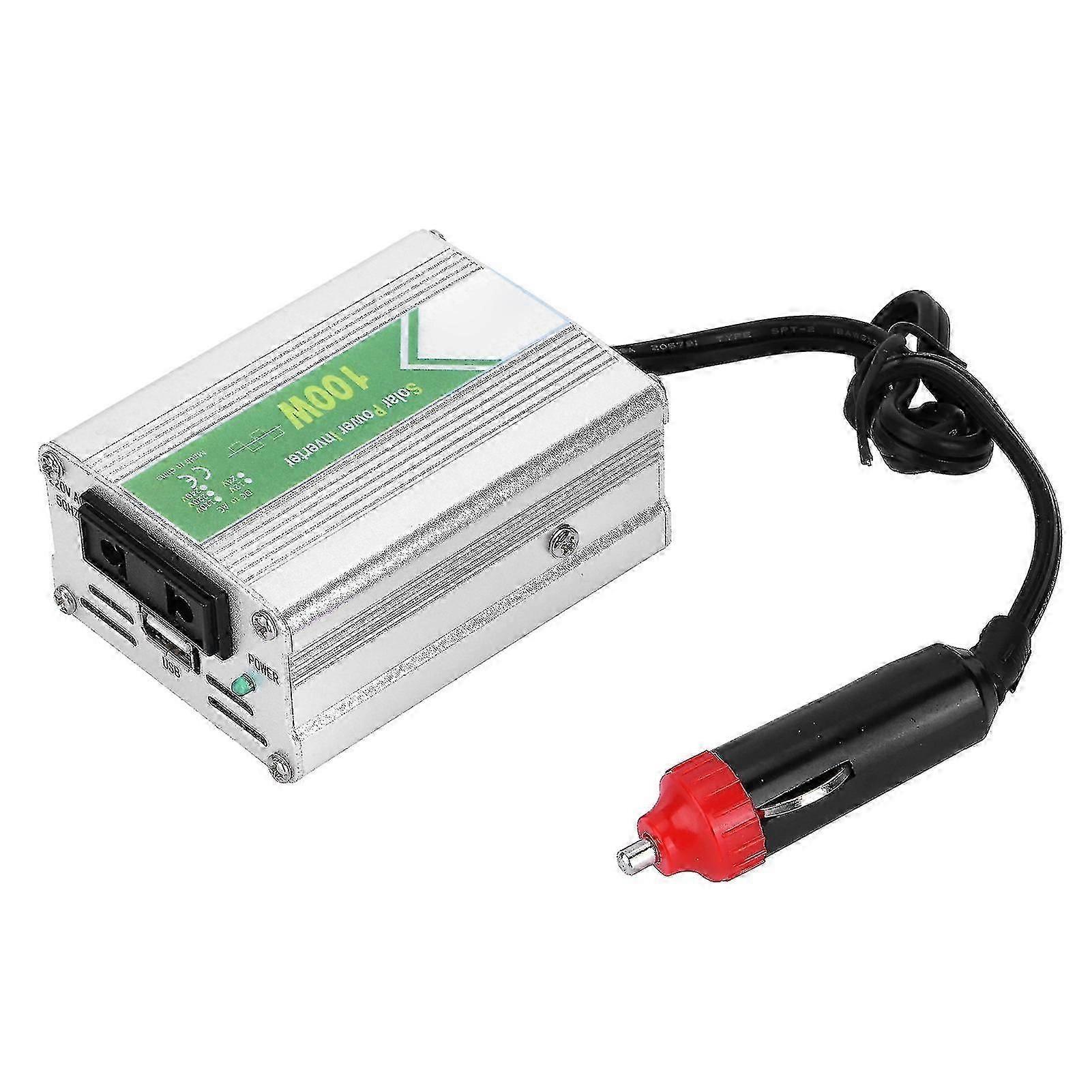 100W 12V DC to 220V AC Car Power Voltage Inverter with Pure Sine Waves and LED Indicator