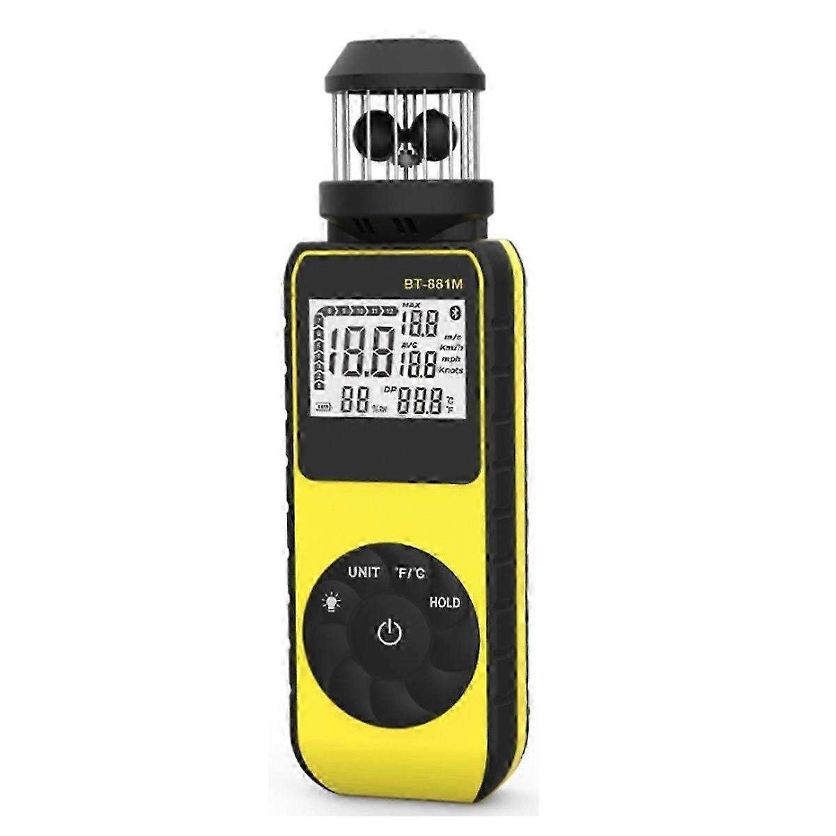 Digital Anemometer Wind Meter BT-881M - Handheld, 360° Rotatable for Measuring Wind Speed & Temperature