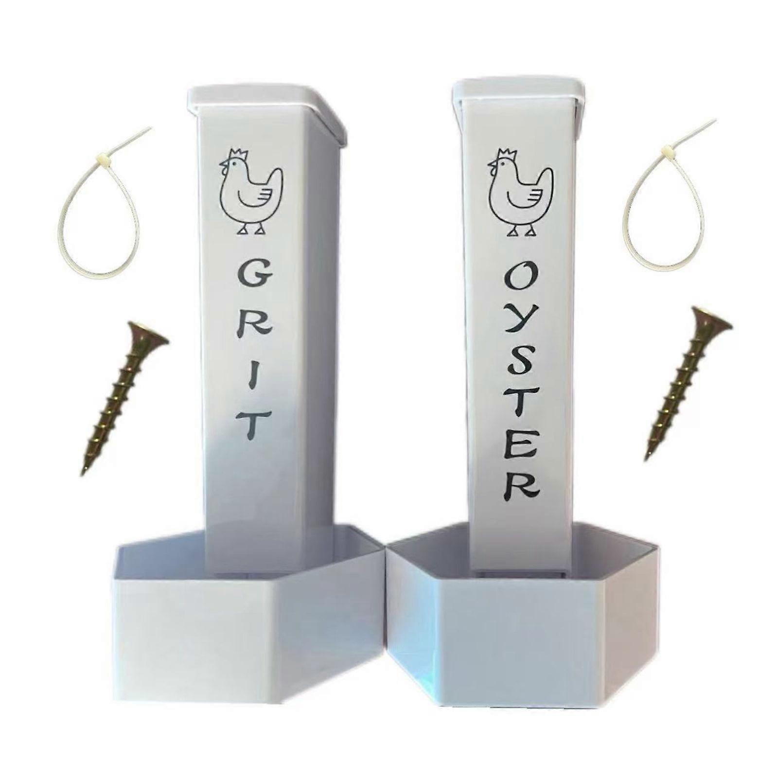 Chicken Oysters Shell Feeder and Grit Device,Chicken Coops Accessories for Healthier Hens and Eggs Corner Chicken Feeder Multicolor