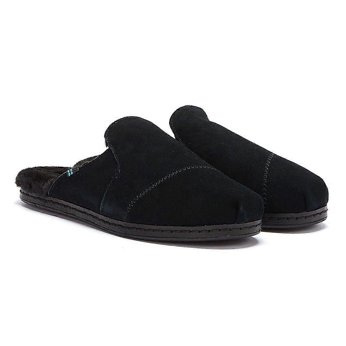 TOMS Nova Womens Black Suede Slippers