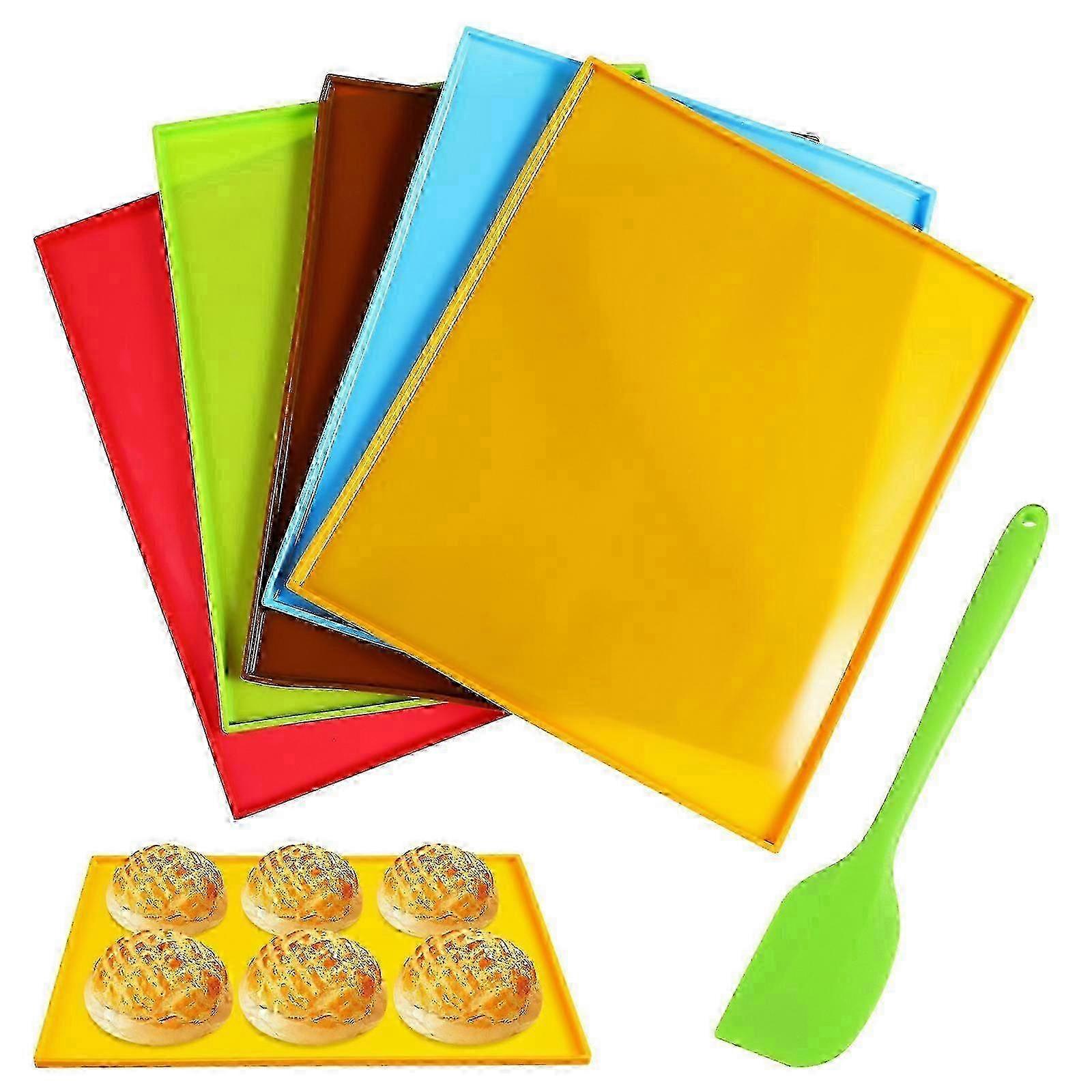 Silicone Baking Mats with Edges Nonstick Silicone Tray Liners Reusable Silicone Sheets with Spatula