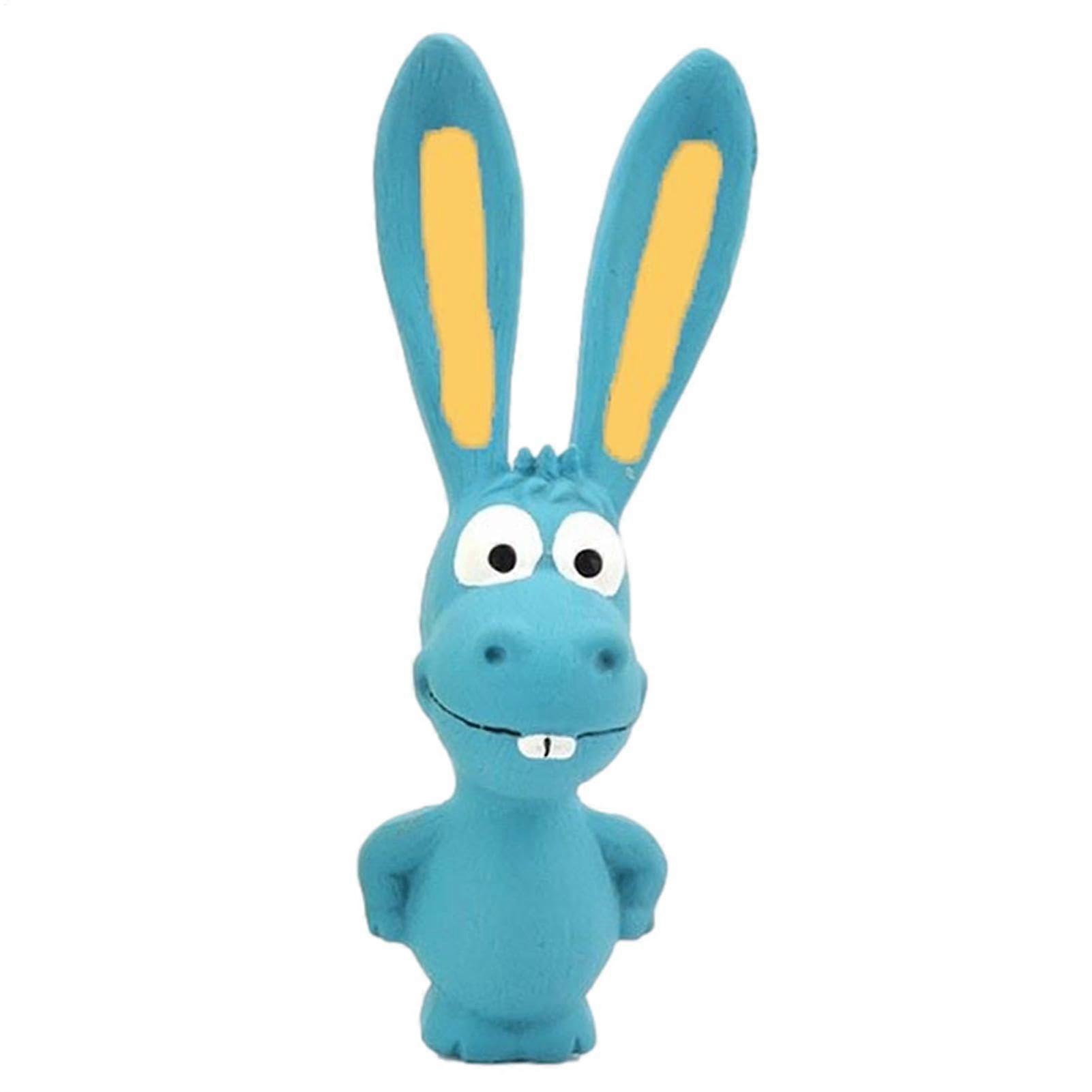 Latex Pet Toy Portable Squeaky Dog Chew Toy Flexible Rubber Interactive Teething Toy Puppies Dental Care Blue