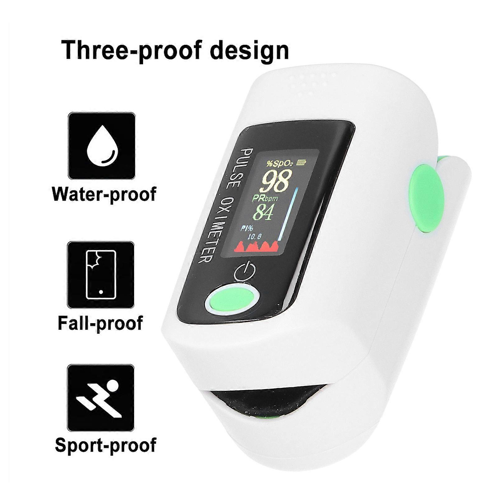 Fingertip Pulse Oximeter with TFT LED Screen Green Blood Oxygen Monitor
