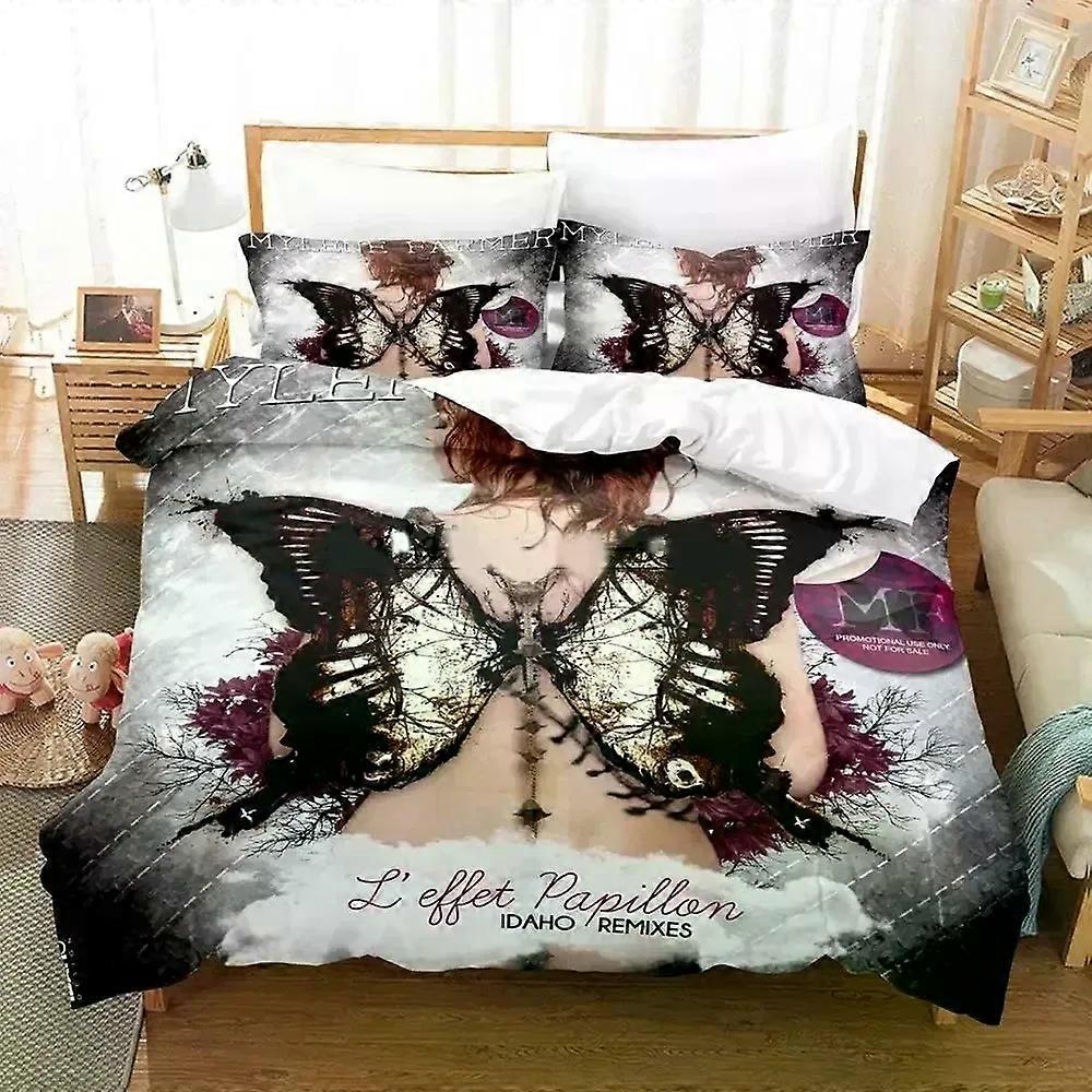 TE2720 Mylene Farmer enkeltsengsett, dundynetrekk, dundynetrekk, putevar, kingsize-seng, queensize-seng, gutter og voksne