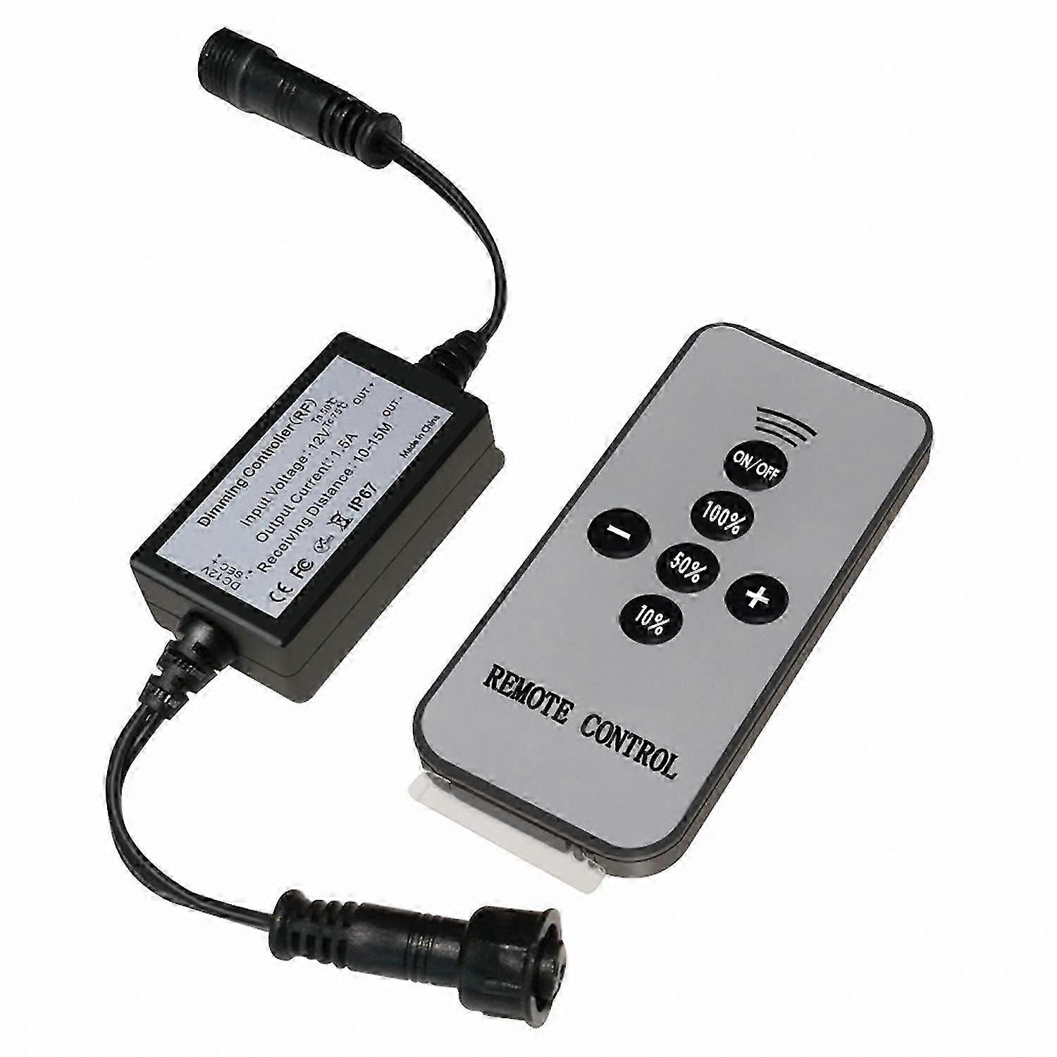 RF Wireless LED Dimmer with Waterproof IP67 Rating, Black Extension Cable for Deck Lighting Control