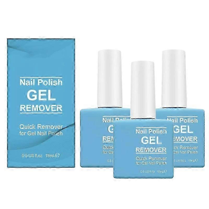 3 قطع مزيل طلاء الأظافر نقع جل الورنيش السحري منظف أكريليك 15 مل
