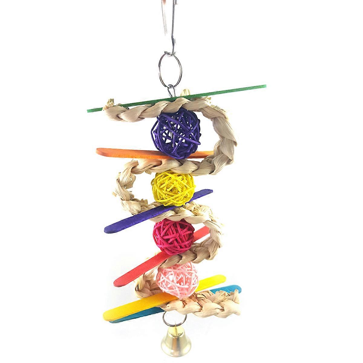 Parrot Rattan Balls Bird Toy for Bird Use Fancy Colorful Hanging Toy