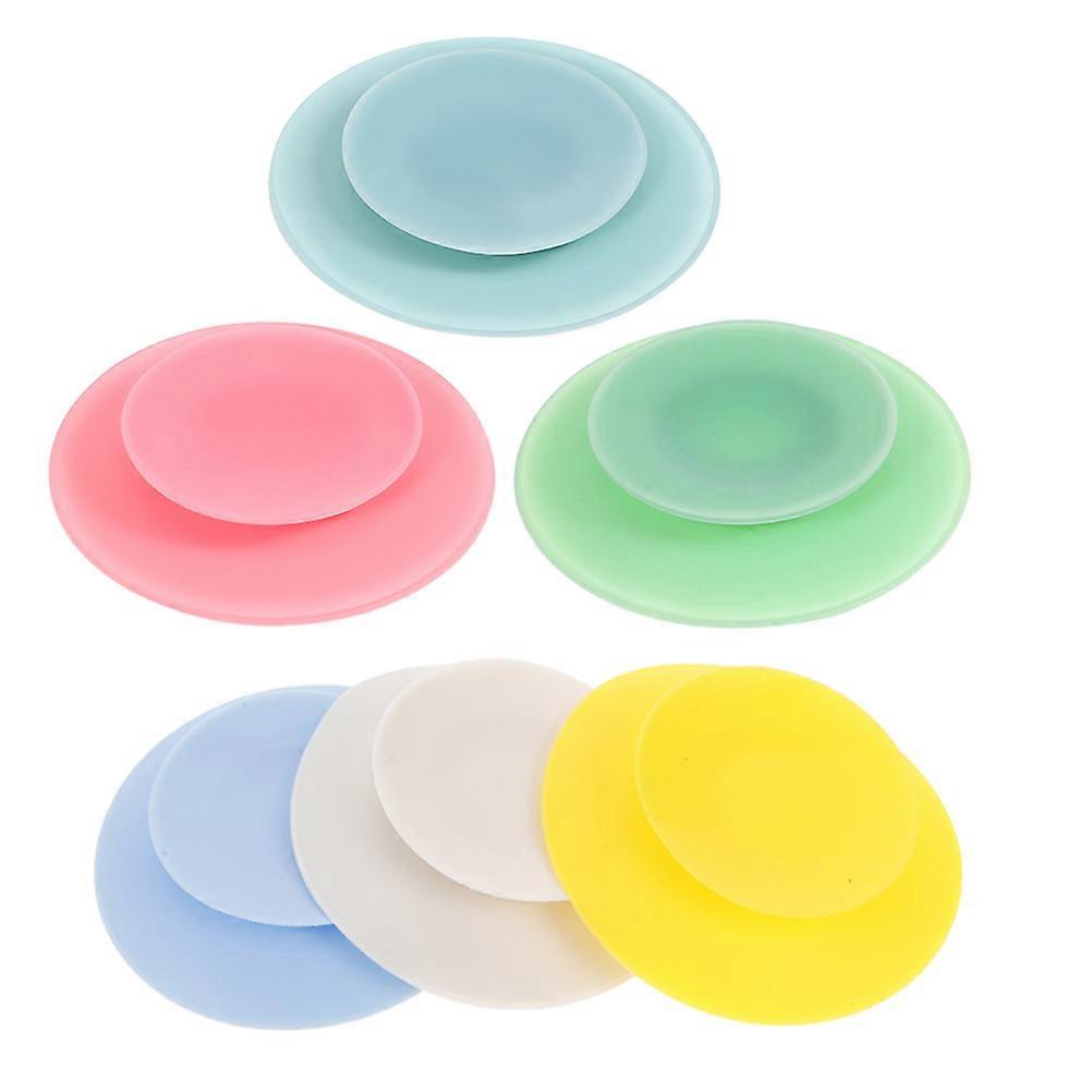 6Pcs Silicone Suction Pads for Bowls Double Sided Antislip Design