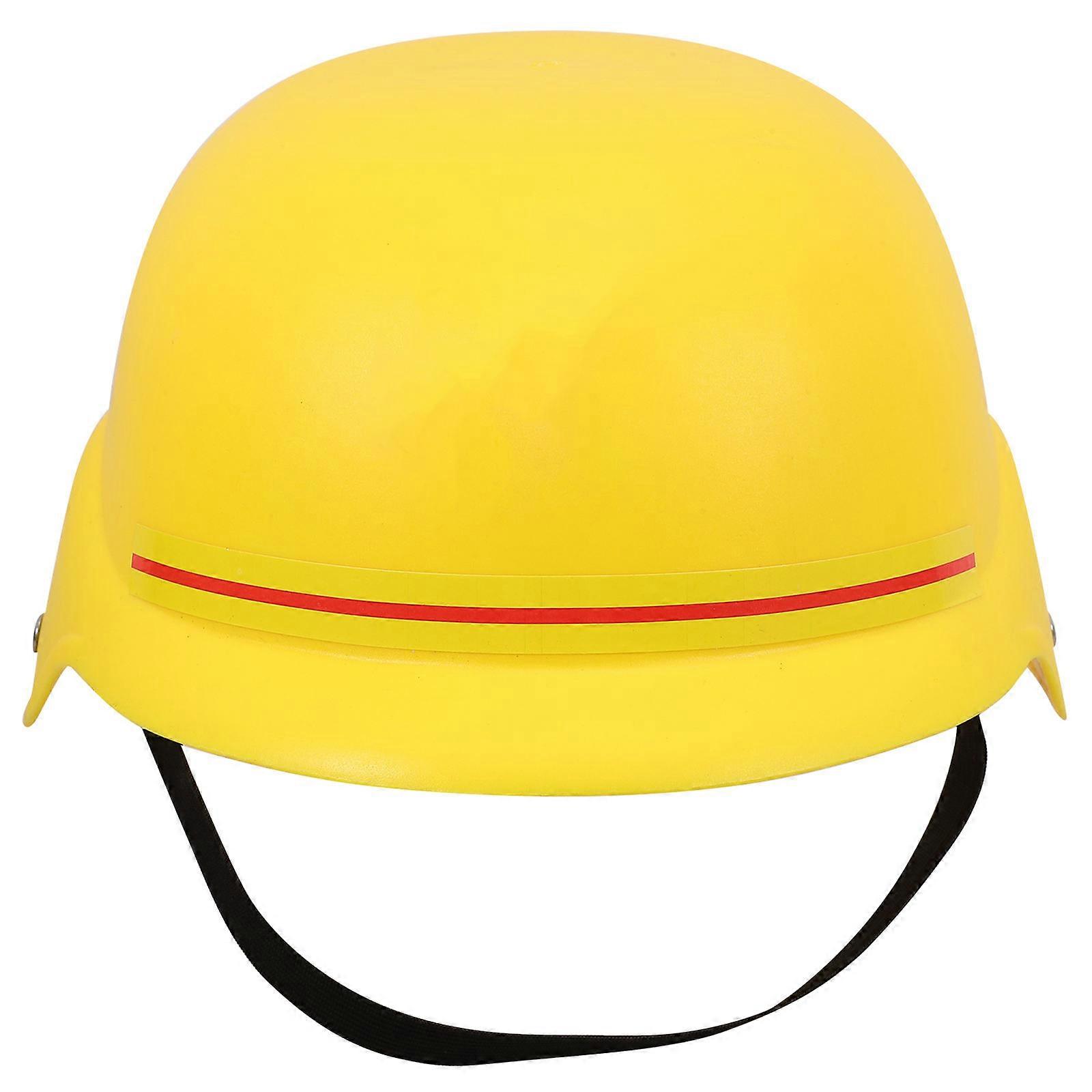 Child Construction Hats Building Dress Up Hats Plastic Creativity Development Playroom Yellow 1Set