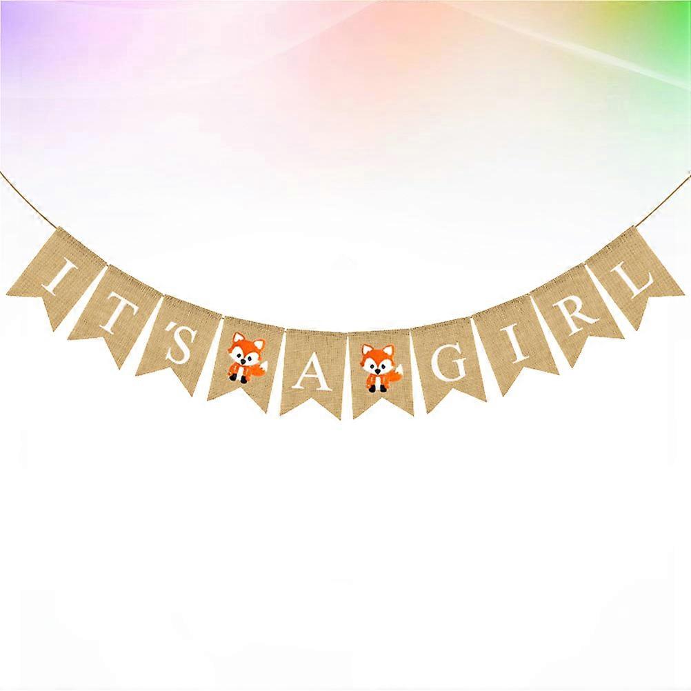 Birthday Banner for Baby Burlap Swallowtail Banner for Decorations