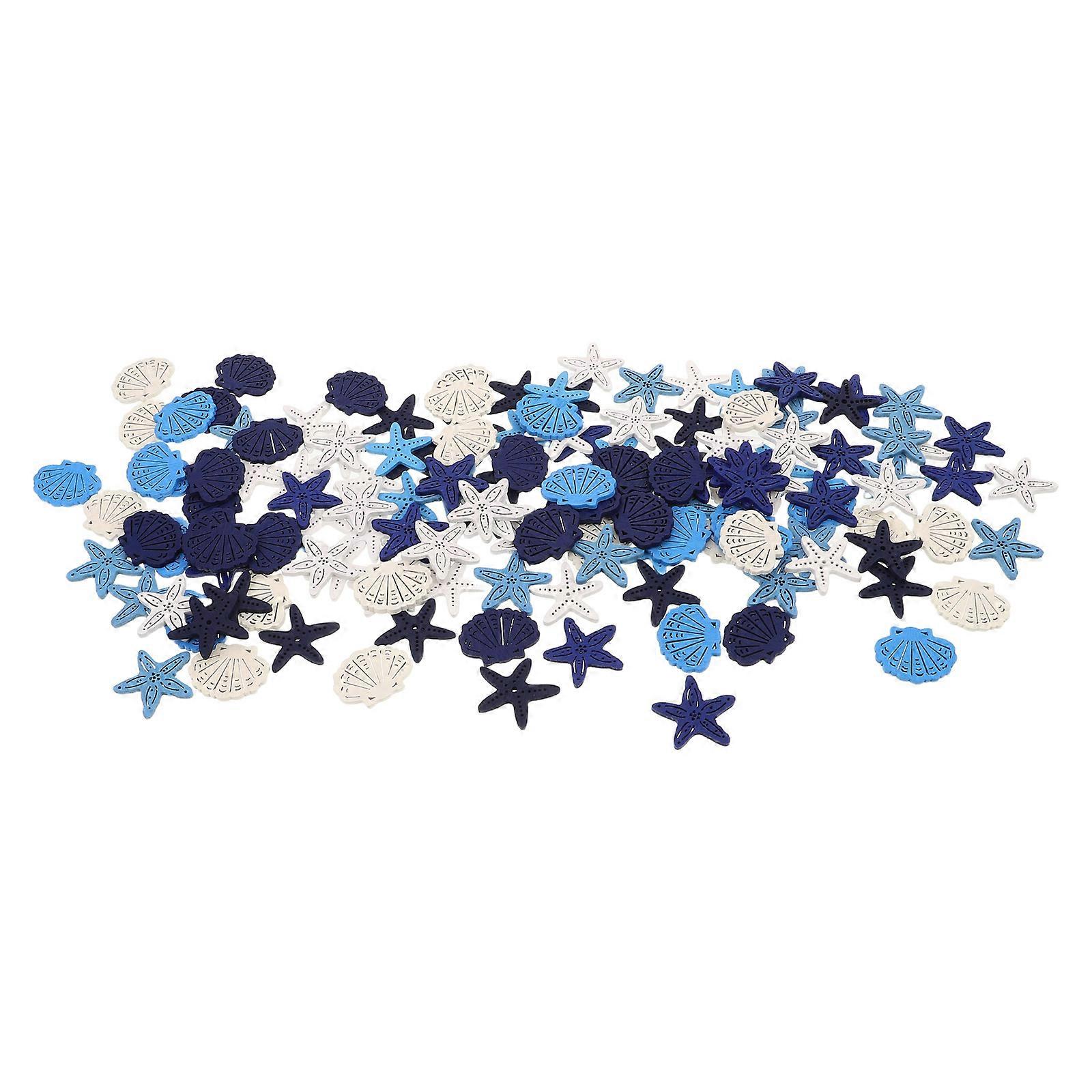 Sea Shell Wooden Cutouts for Craft Nautical Use 300Pcs Assorted Color
