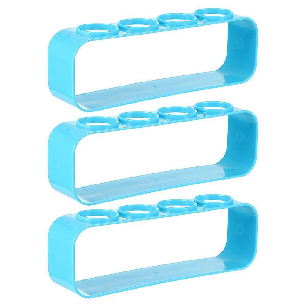 Test Tube Organizer Professional Tube Storage Rack for Science Classrooms Pvc Sky-Blue 3Pack
