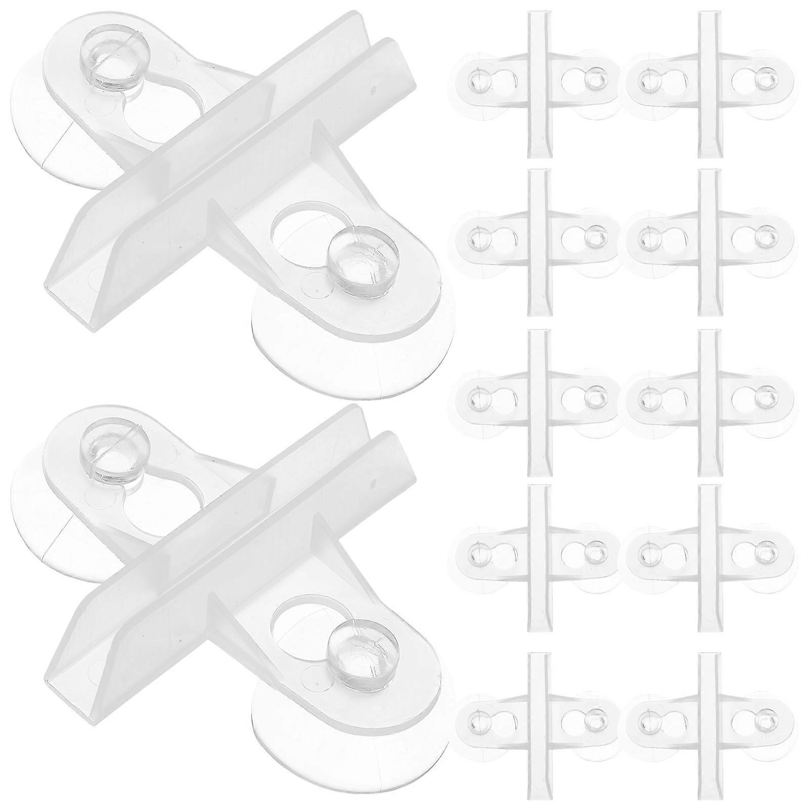 Fish Tank Divider Clips Transparent Plastic for Aquarium Isolation 12Pcs Set
