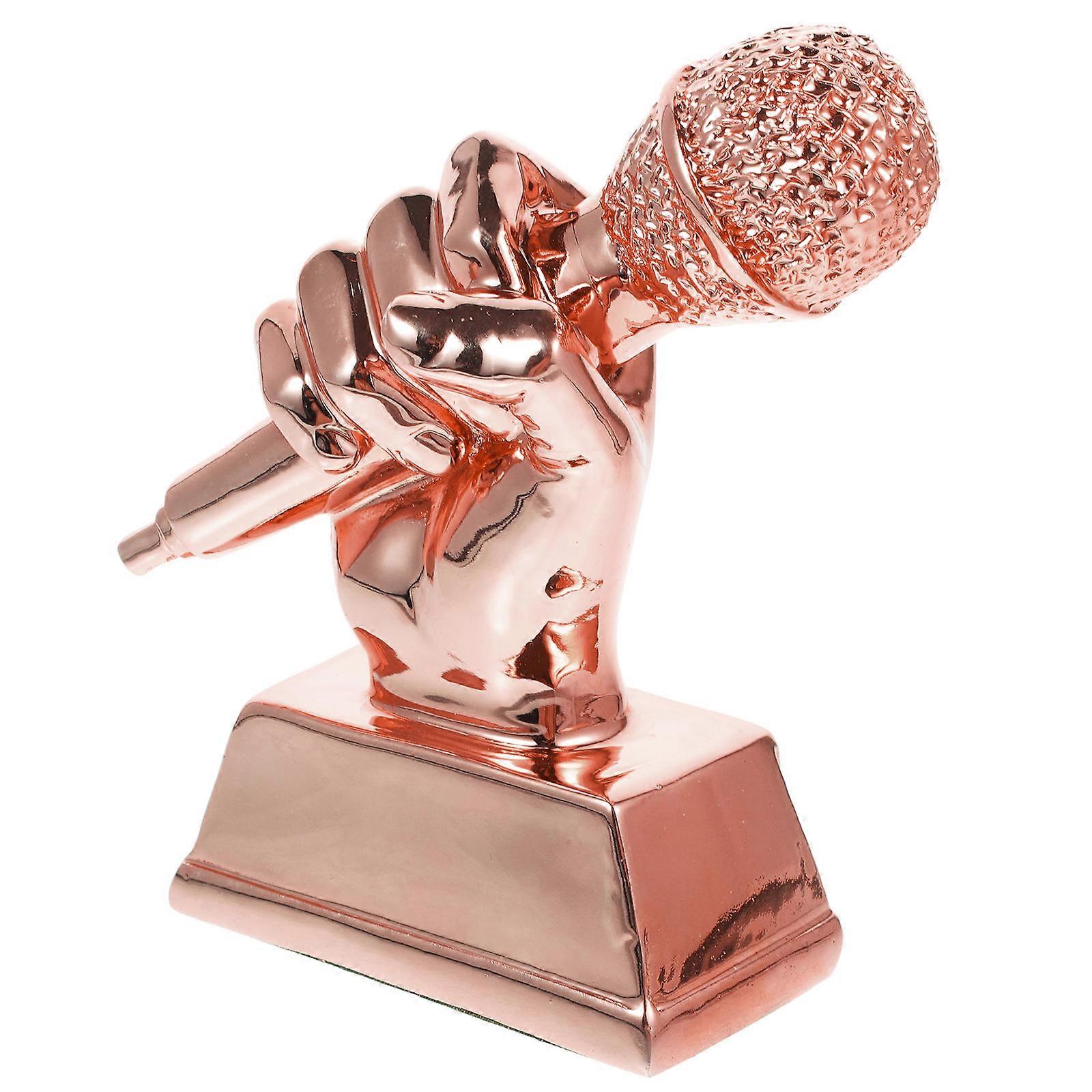 Microphone Trophy Resin Award for Kids 3Pcs Singing Competition Trophy