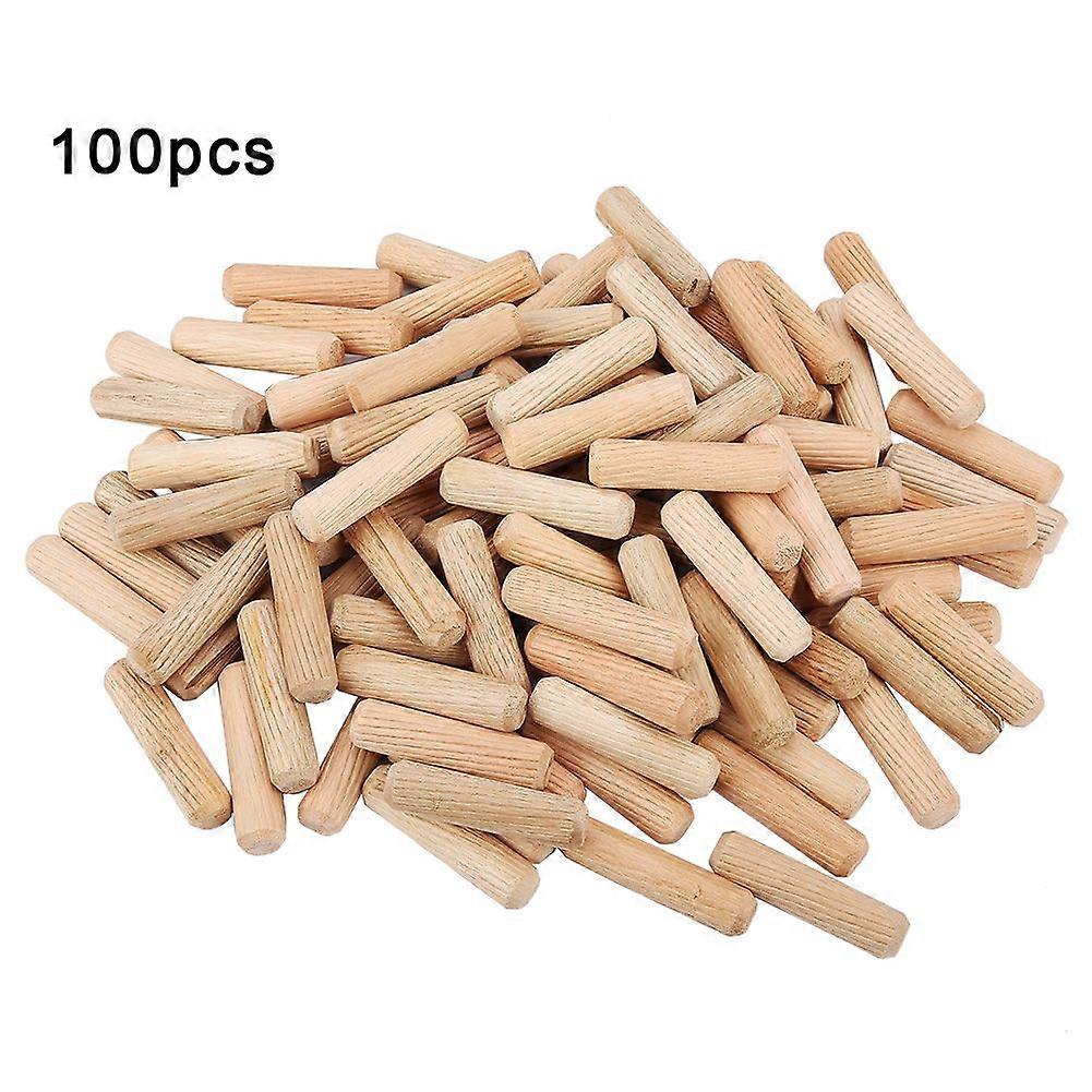 100pcs/Set Wood Dowel Pins Cross Grain DIY Wood Pins for Furniture M10 x 40mm