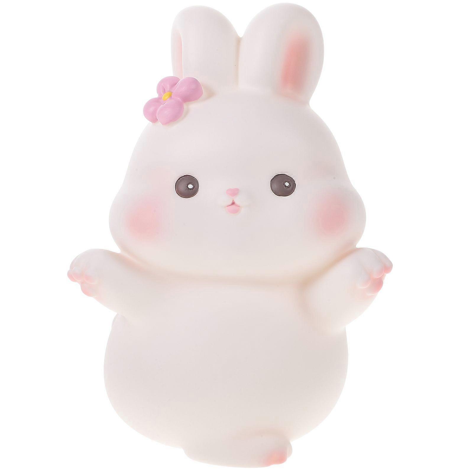 Rabbit Shaped Piggy Bank Desktop Coin Container Decorative Saving Bank Home Supply