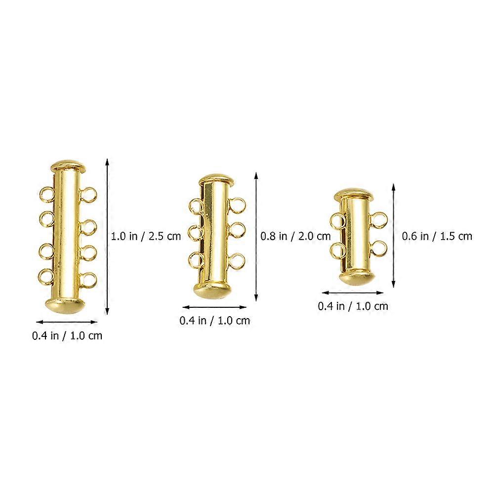 Slide Lock Brass Jump for Jewelry Making 6Pcs Pack