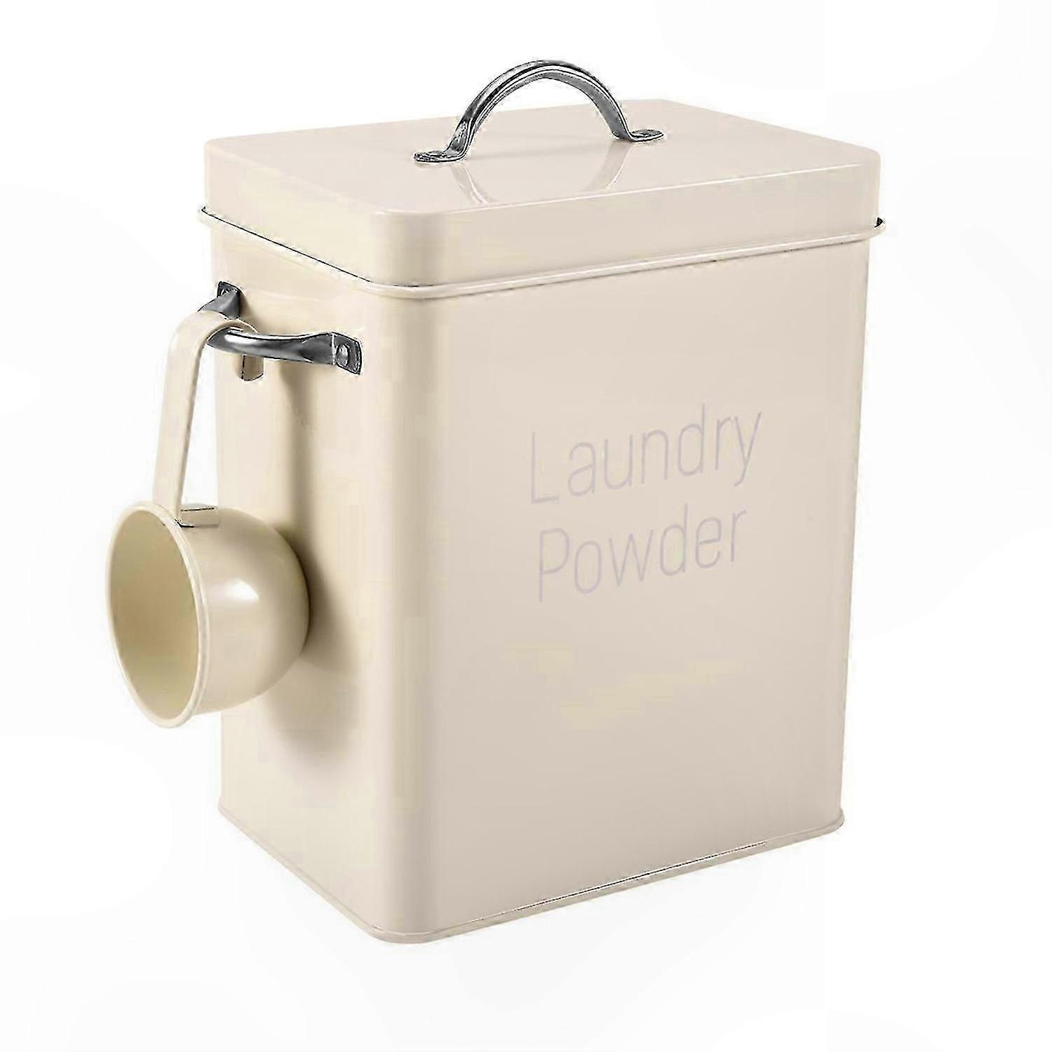 5L Laundry Powder Storage Box with Scoop in White