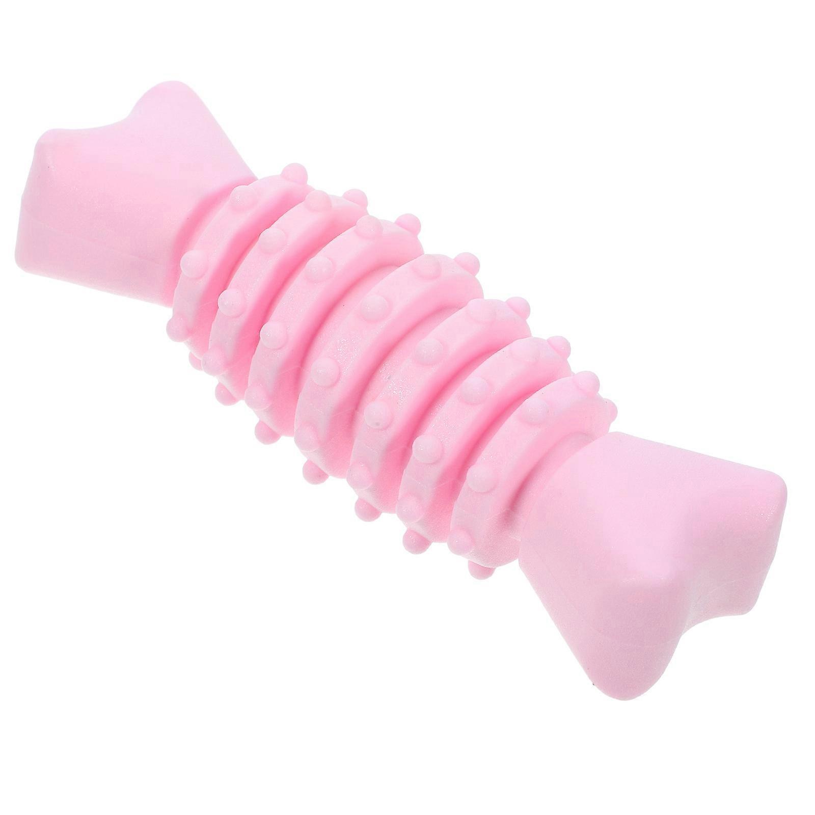 Dog Toy Chewing Bone Shape for Interactive 4Pcs Pink